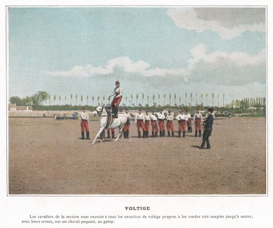 Вольтижировка в военной академии Сен-Сир. L'Album militaire. Livraison №13. École spéciale militaire de Saint-Cyr. Service interieur. Париж, 1890