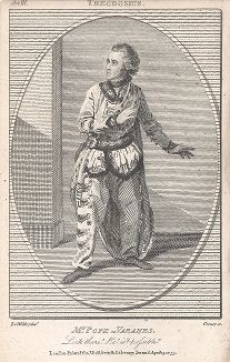 Мистер Поуп в роли Варанеса. Иллюстрация к британской пьесе "Theodosius", Акт III, Лондон, 1792-1793 годы