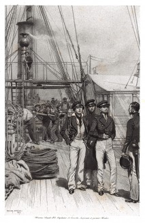 Капитан и матросы французского военного флота в 1845 году (из Types et uniformes. L'armée françáise par Éduard Detaille. Париж. 1889 год)