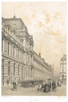 Лувр. Вид на фасад с улицы Риволи (из работы Paris dans sa splendeur, изданной в Париже в 1860-е годы) 