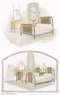 Интерьер спальни. Иллюстрация из рекламаного каталога мебельной компании The Rome Company. 