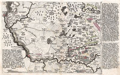 План сражения при Пальциге 23 июля 1759 года в ходе Семилетней войны. 