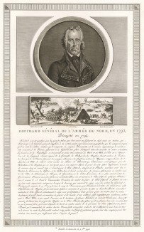 Жан-Николя Ушар (1739-94) - генерал, командующий Северной армией (1793). После взятия Менена не смог долго удерживать город. За отступление в глубь Франции в сентябре 1793 г. обвинен Революционным трибуналом в предательстве и казнен в 1794 г. Париж, 1804