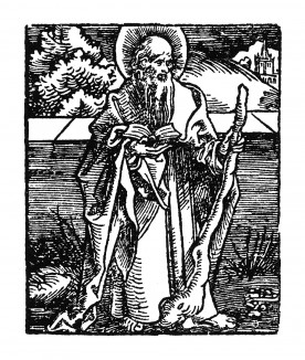 Святой апостол Иуда Фаддей (Иуда Иаковлев, или Леввей). Ганс Бальдунг Грин. Иллюстрация к Hortulus Animae. Издал Martin Flach. Страсбург, 1512