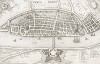 Город Кампен с высоты птичьего полета. Campia. Campen. Из Theatrum Europeaum. Франкфурт-на-Майне, 1667