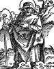Святой апостол Иаков Старший (Зеведеев). Ганс Бальдунг Грин. Иллюстрация к Hortulus Animae. Издал Martin Flach. Страсбург, 1512