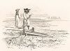 Старатели на Дунае (из Voyage dans la Russie Méridionale et la Crimée... Париж. 1848 год (фронтиспис главы "Венгрия". лист 2))