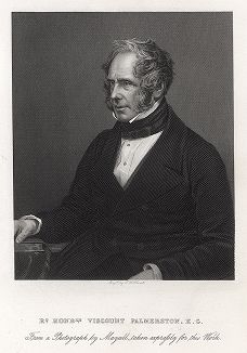 Генри Джон Темпл (1784-1865), виконт Палмерстон - премьер-министр Великобритании. Gallery of Historical and Contemporary Portraits… Нью-Йорк, 1876