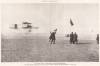Анри Фарман приземляется после успешного полёта по замкнутому маршруту в Исси-ле-Мулине на самолёте "Вуазен" 13 января 1908 года. L'аéronautique d'aujourd'hui. Париж, 1938