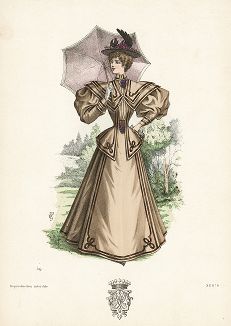 Французская мода из журнала La Mode de Style, выпуск № 8, 1895 год.