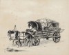 Неторопливая езда на телеге. Attelages russes, л.18. Москва, 1848