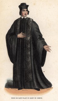 Монах аббатства Святого Вааста в одежде хориста. Histoire et costumes des ordres religieux... Брюссель, 1845