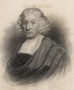 Джон Рэй (1628-1705) -- английский натуралист и теолог (разделил растения на однодольные и двудольные и дал первую биологическую концепцию вида) (фронтиспис XXXV тома "Библиотеки натуралиста" Вильяма Жардина, изданного в Эдинбурге в 1843 году)
