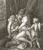 Венера и Адонис работы Луки Камбьязо. Лист из знаменитого издания Galérie du Palais Royal..., Париж, 1808