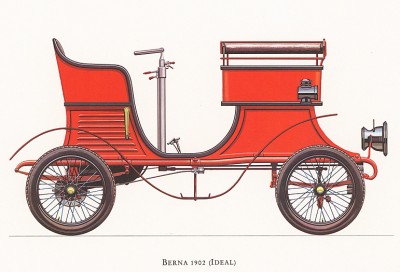 Автомобиль Berna (Ideal), модель 1902 года. Из американского альбома Old motorcars, «Veteran & Vintage», 60-х гг. XX в.