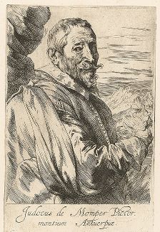 Портрет художника Йоса де Момпера работы Антониса ван Дейка. Лист из его знаменитой "Иконографии", 1632-41 гг. 