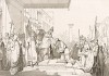 1177 год. Папа Римский Александр III (1105-81) и император Священной Римской империи Фридрих I Барбаросса (1123-90) заключают мир в Венеции. Storia Veneta, л.29. Венеция, 1864