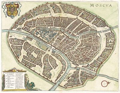 План Москвы согласно Маттеусу Мериану, 1638 год. 