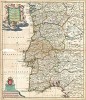 Карта Португалии. Novissima regnorum Portugalliae et Algarbiae descriptio acutore Theodroum Danckerts… Составил Теодор Данкертс. Амстердам, 1690