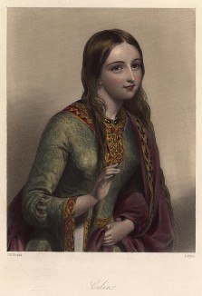Селия, героиня пьесы Уильяма Шекспира «Как вам это понравится». The Heroines of Shakspeare. Лондон, 1848