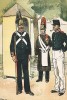 Нижние чины полка Andra в униформе образца 1845-58 гг. Svenska arméns munderingar 1680-1905. Стокгольм, 1911