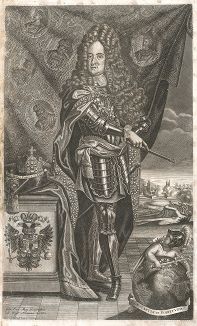 Иосиф I (1678--1711) -  император Священной Римской империи, король Чехии, Венгрии, эрцгерцог Австрийский из династии Габсбургов. 