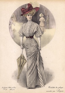 Лёгкое шёлковое пляжное платье от Paquin. Les grandes modes de Paris, 1907