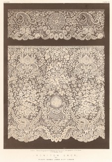 Кружева для постельного белья от мануфактуры Howell and Co., Лондон. Каталог Всемирной выставки в Лондоне 1862 года, т.2, л.197