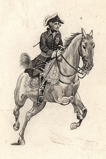 Конный портрет Фридриха Великого. Гравюра середины XIX века.