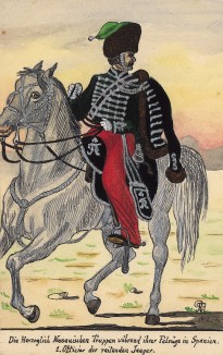 Офицер полка конных егерей герцогства Нассау эпохи наполеоновских войн. Коллекция Роберта фон Арнольди. Германия, 1911-29