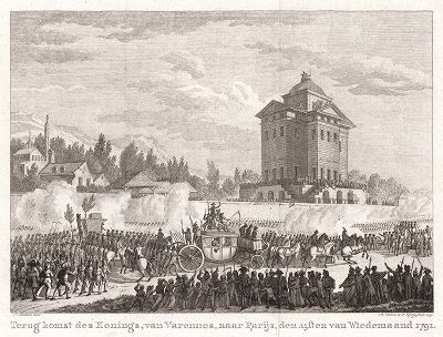 Возвращение короля Людовика XVI из Варенна 25 июня 1791 года. 