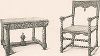 Резные французские стол и кресло из ореха, XVII век. Meubles religieux et civils..., Париж, 1864-74 гг. 