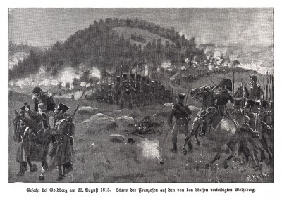 Сражение при Гольдберге 23 августа 1813 г. Илл. Рихарда Кнотеля. Die Deutschen Befreiungskriege 1806-15. Берлин, 1901