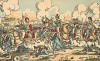 Сражение при Йене 14 октября 1806 г. Bataille d'Iena. Imagerie d'Épinal №127 (фр.). Эпинальская картинка. Париж, 1880-е гг.