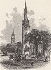 Эвклид-авеню, Кливленд, штат Огайо. Лист из издания "Picturesque America", т.I, Нью-Йорк, 1872.