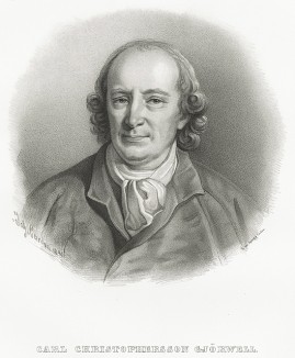 Карл Кристоферссон Гьервелл (1731-1811), философ, религиозный мистик. Galleri af Utmarkta Svenska larde Mitterhetsidkare orh Konstnarer. Стокгольм, 1842