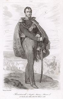Юзеф Понятовский (1763-1813), маршал Франции с 1813 года. Galerie des Marechaux de France par Ch. Gavard, Париж, 1839 год. 