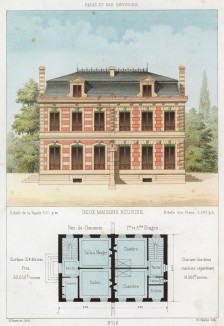 Загородный дом "два хозяина, одна крыша" (из популярного у парижских архитекторов 1880-х Nouvelles maisons de campagne...)
