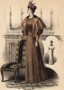 Приталенное шерстяное платье с накидкой. Из французского модного журнала Le Coquet, выпуск 294, 1892 год