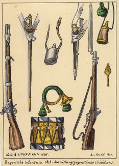 1813 г. Оружие и амуниция пехоты королевства Бавария. Коллекция Роберта фон Арнольди. Германия, 1911-29