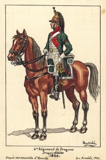 1800 г. Кавалерист 6-го драгунского полка французской армии. Коллекция Роберта фон Арнольди. Германия, 1911-28