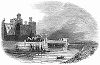 Железнодорожный мост из трубчатых элементов через реку Конвей в Уэльсе, построенный в 1848 году британским инженером Робертом Стивенсоном (1803 -- 1859) (The Illustrated London News №307 от 11/03/1848 г.)