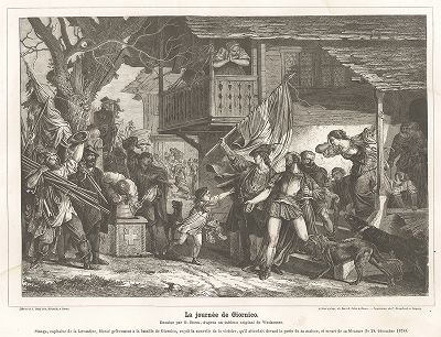 Левентинцы получают известие о победе швейцарских конфедератов в битве при Джорнико 28 декабря 1478 года. 