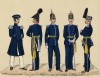 Мундиры королевского лейб-гренадерского полка шведской армии в 1816, 1845, 1860 и 1872 гг.