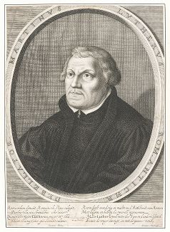 Мартин Лютер (1483--1546) - инициатор Реформации и переводчик Библии на немецкий язык.