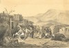 Отдых в бреш-батарее под Чохом (в Дагестане) в 1849 году (Русский художественный листок. № 24 за 1852 год)