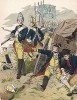 Униформа гренадеров пехотного полка принца Генриха Прусского образца 1757 г. Uniformenkunde Рихарда Кнотеля, л.6. Ратенау (Германия), 1890