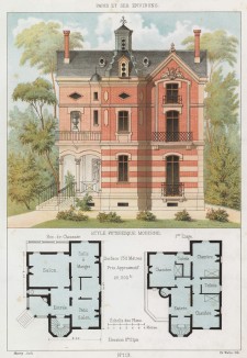 Эклектика конца XIX века (из популярного у парижских архитекторов 1880-х Nouvelles maisons de campagne...)