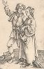 Крестьянин и его жена. Гравюра Альбрехта Дюрера, выполненная ок. 1497 года (Репринт 1928 года. Лейпциг)