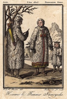 Самоеды. Homme et femme samoyedes (фр.). Париж, 1807